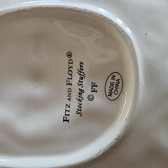 FITZ AND FLOYD Stocking Stuffers Santa Plate Dish - Picture 2 of 3